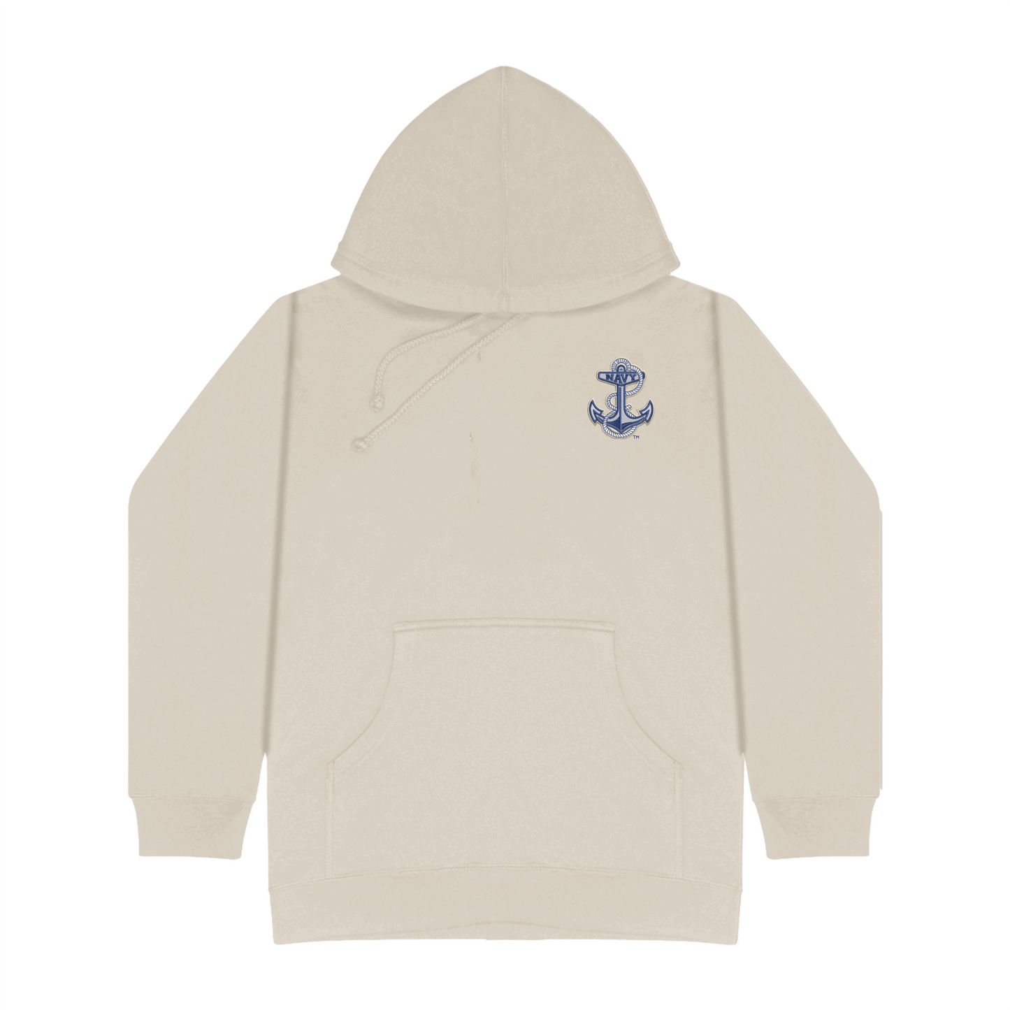 Navy Anchor Embroidered Hoodie