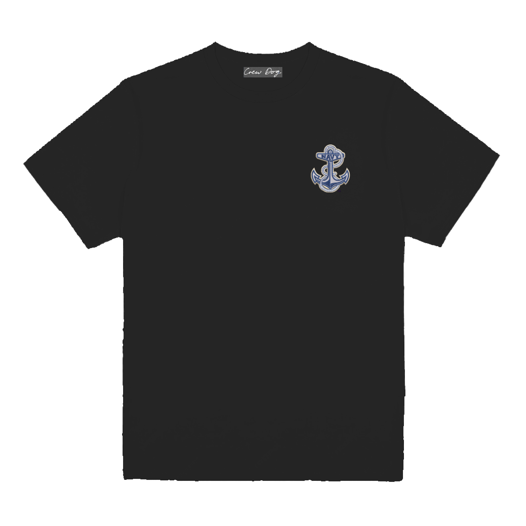 Navy Anchor Embroidered Tee
