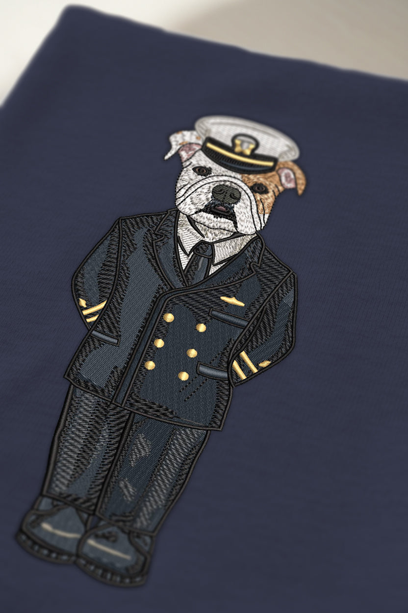 Navy Service Blues Embroidered Crewneck