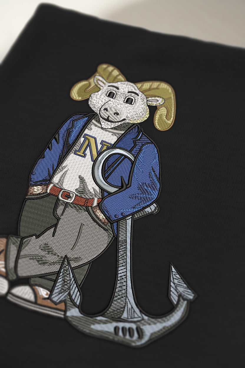 Navy Original Embroidered Tee
