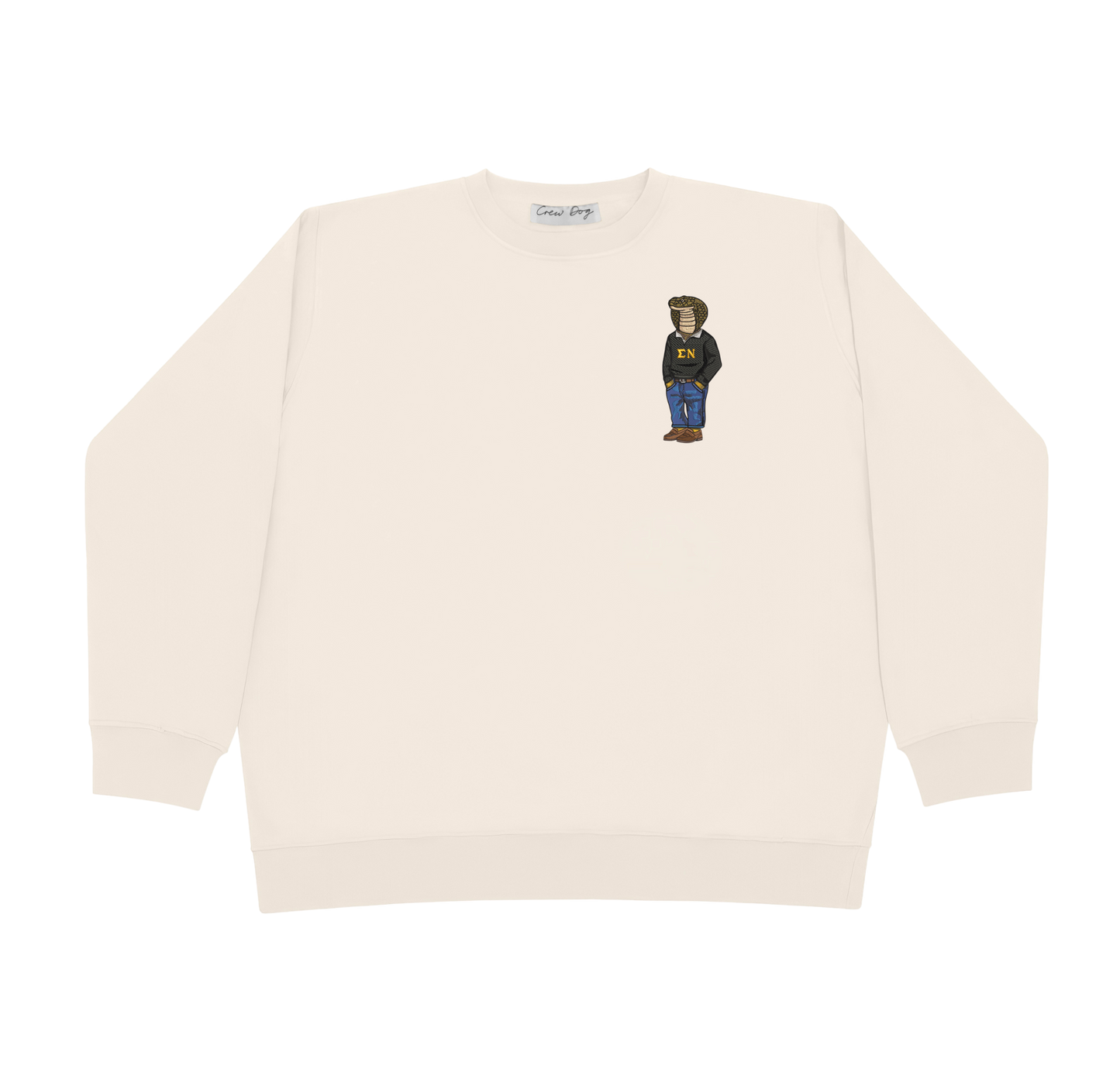 ΣΝ Snake Original Embroidered Crewneck
