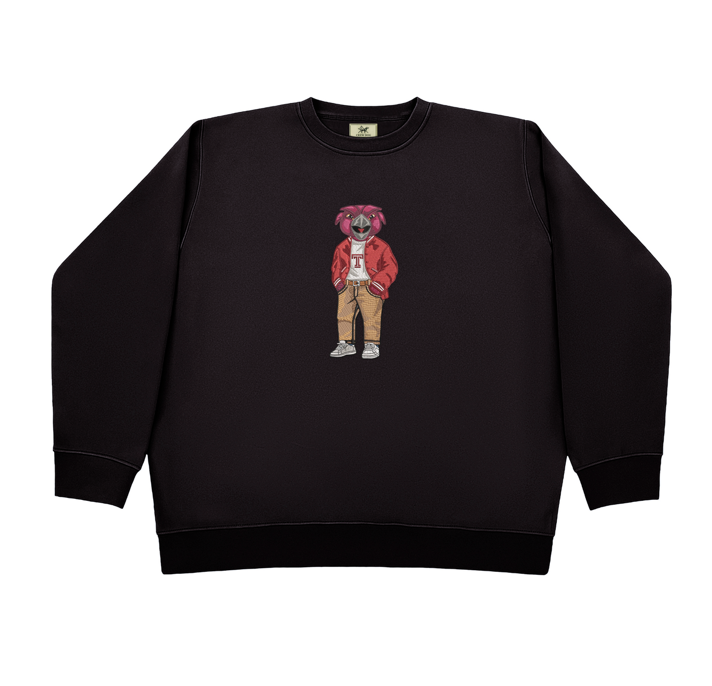 Temple Varsity Khaki Pants Embroidered Crewneck