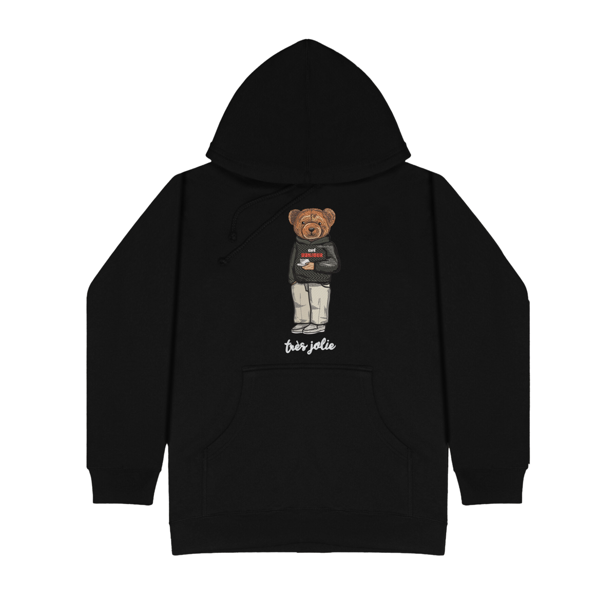 Cafe Bonjour Tres Jolie Embroidered Hoodie