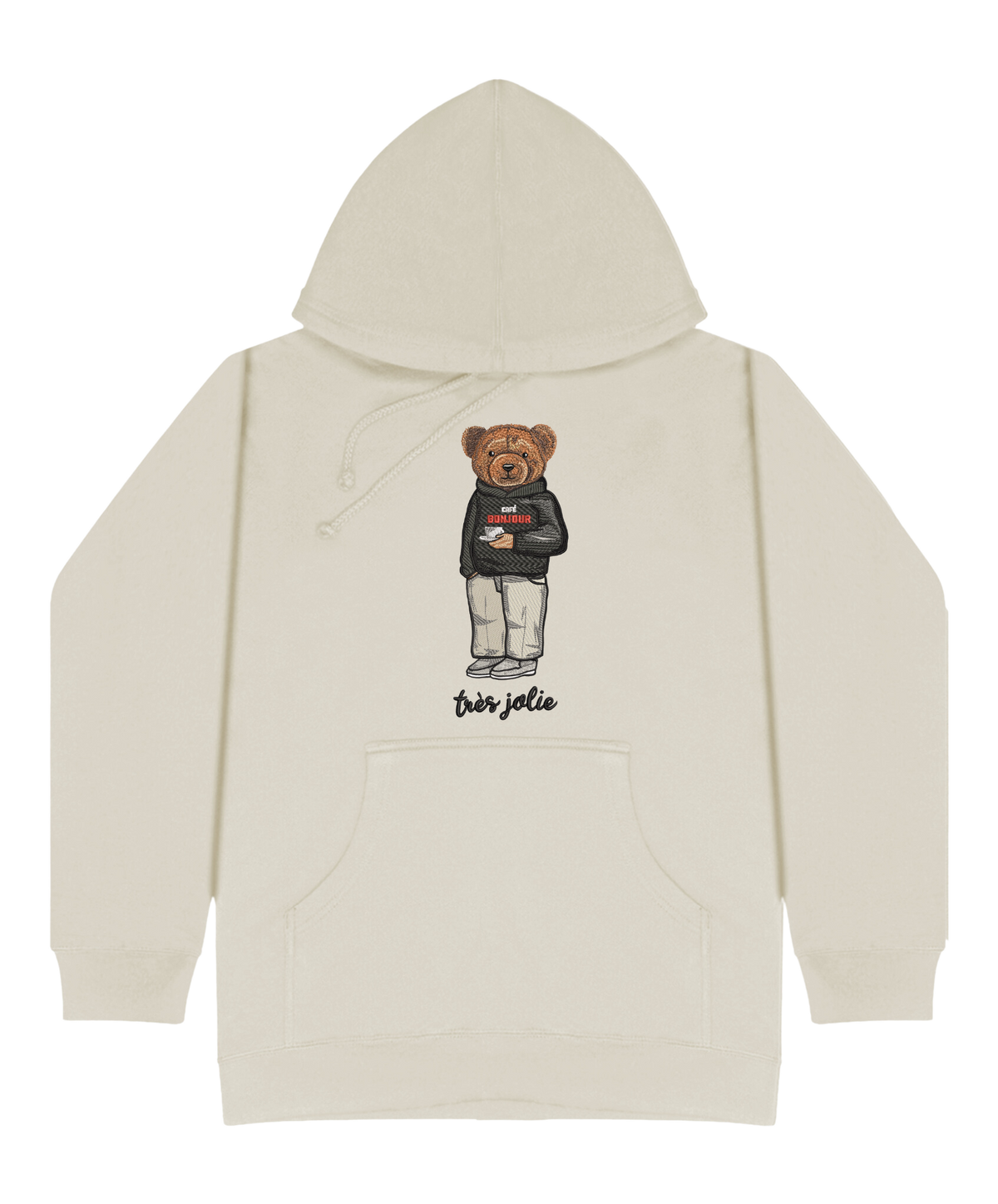 Cafe Bonjour Tres Jolie Embroidered Hoodie