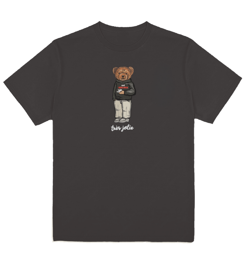 Cafe Bonjour Tres Jolie Embroidered Tee