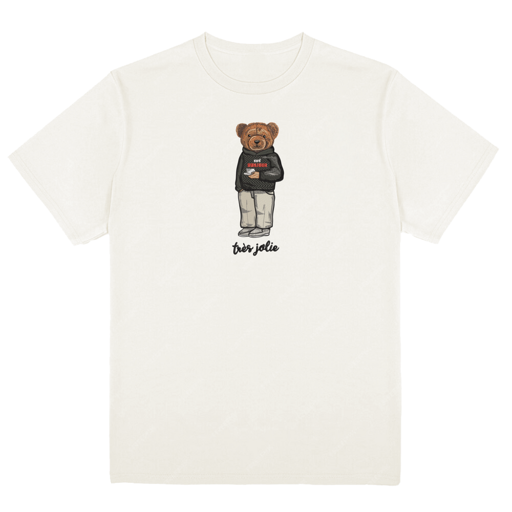 Cafe Bonjour Tres Jolie Embroidered Tee