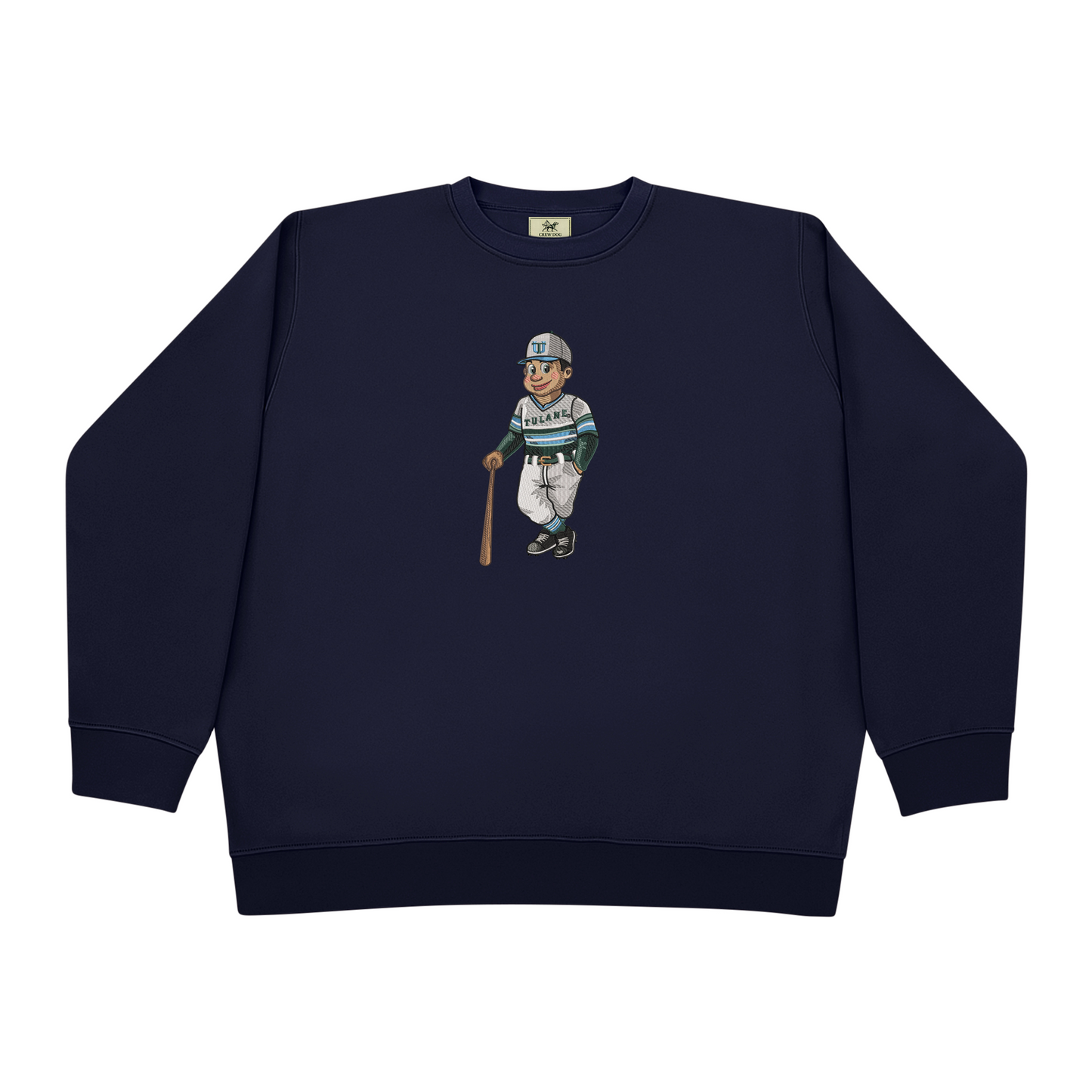 Tulane Baseball Embroidered Crewneck