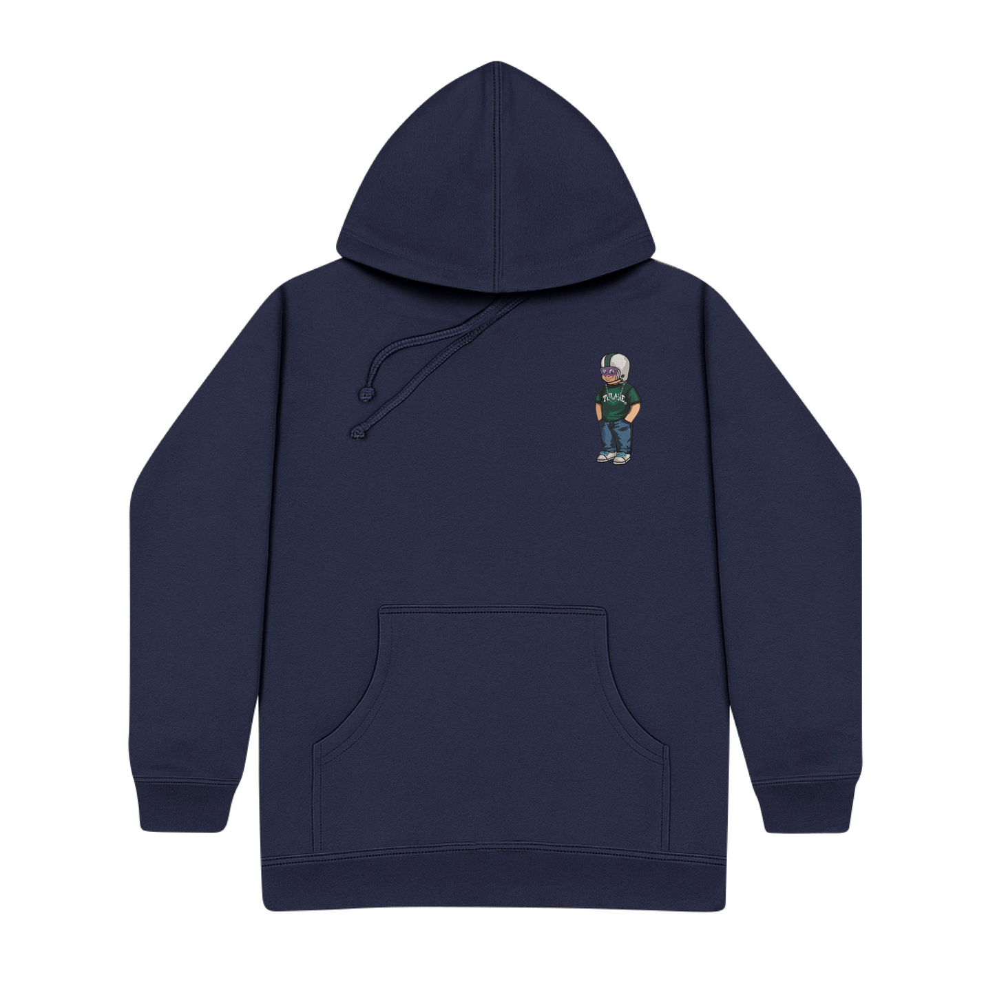 Tulane Mardi Gras Mask Embroidered Hoodie