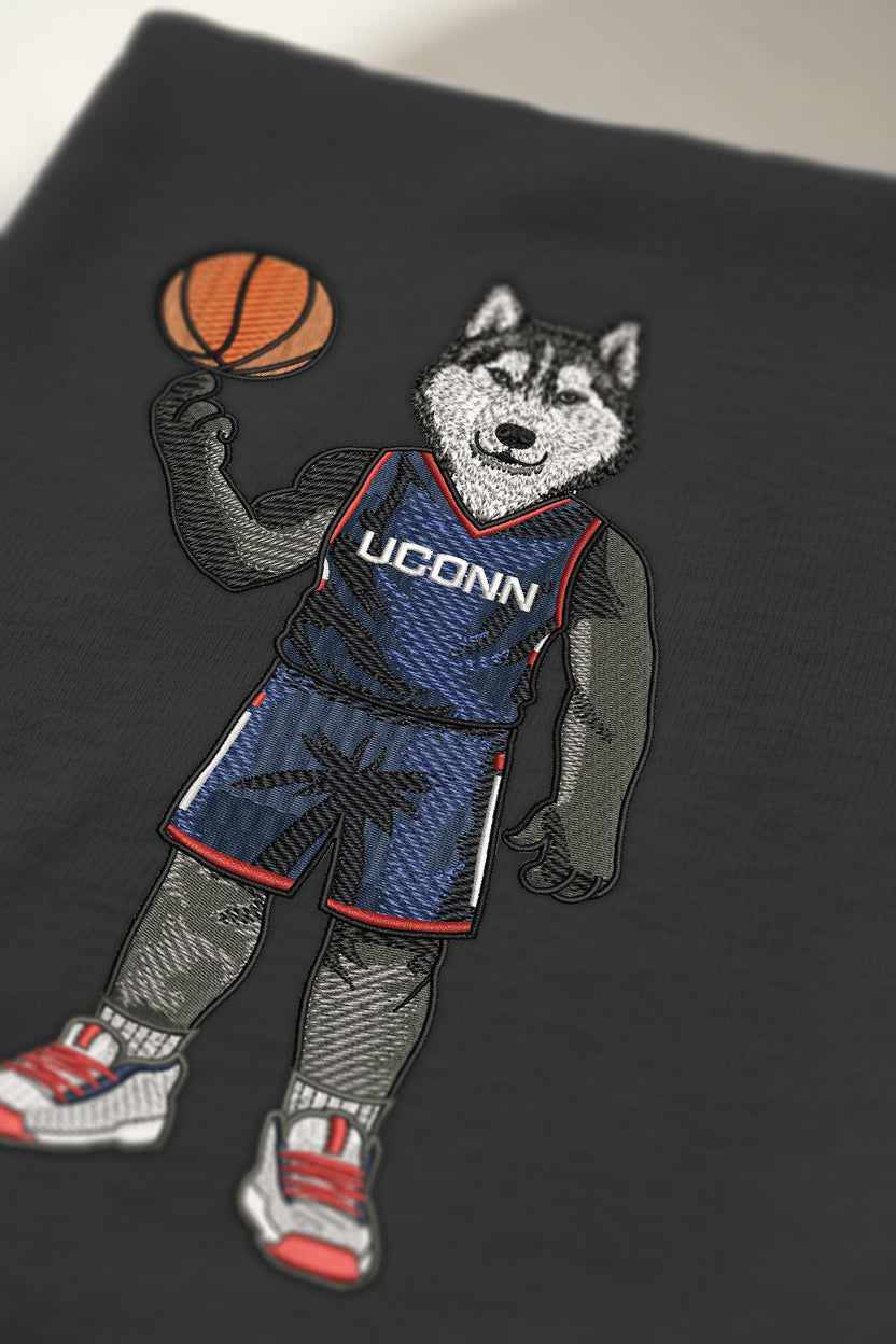 UConn Basketball Embroidered Crewneck