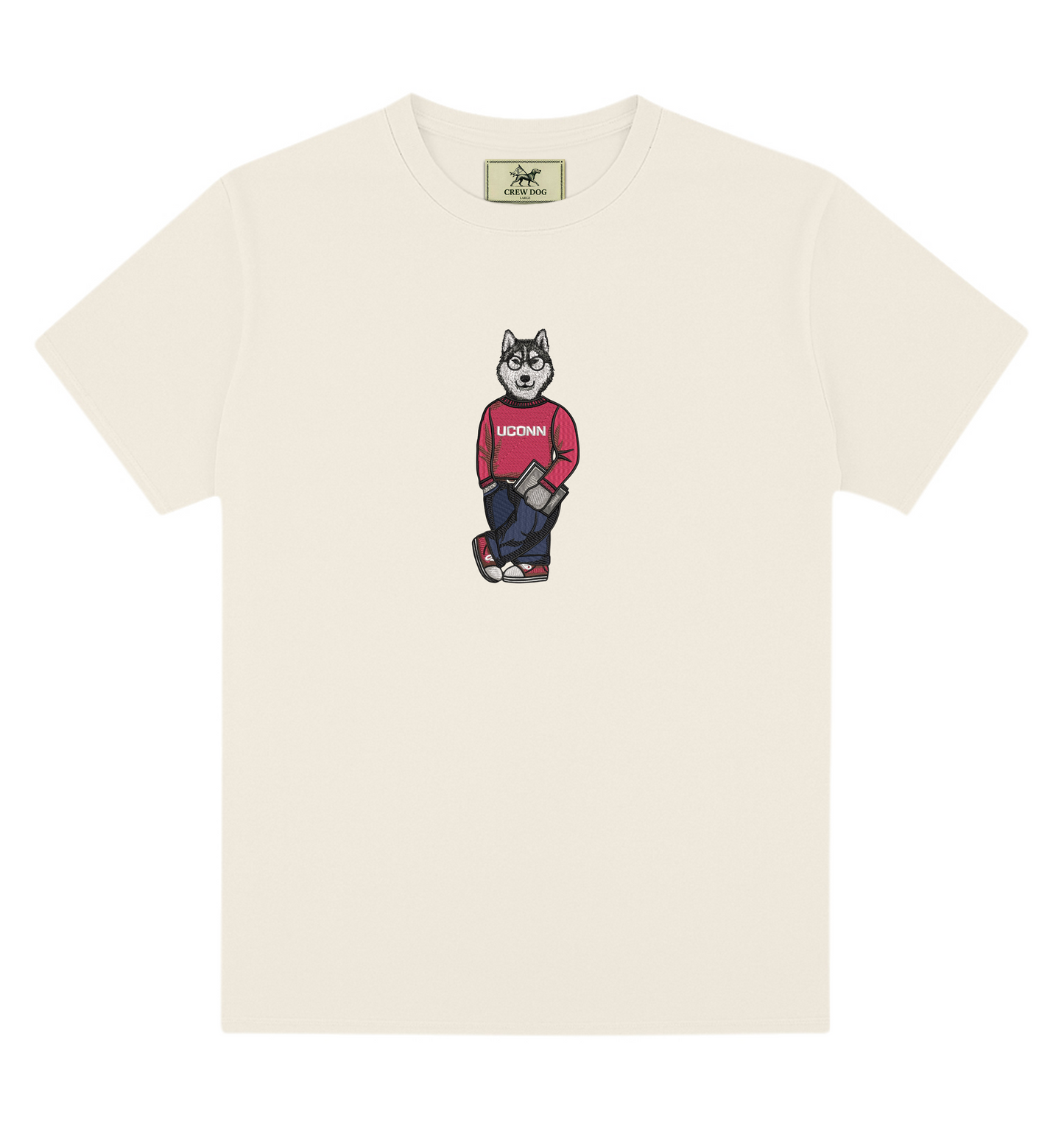 UConn Book Embroidered Tee