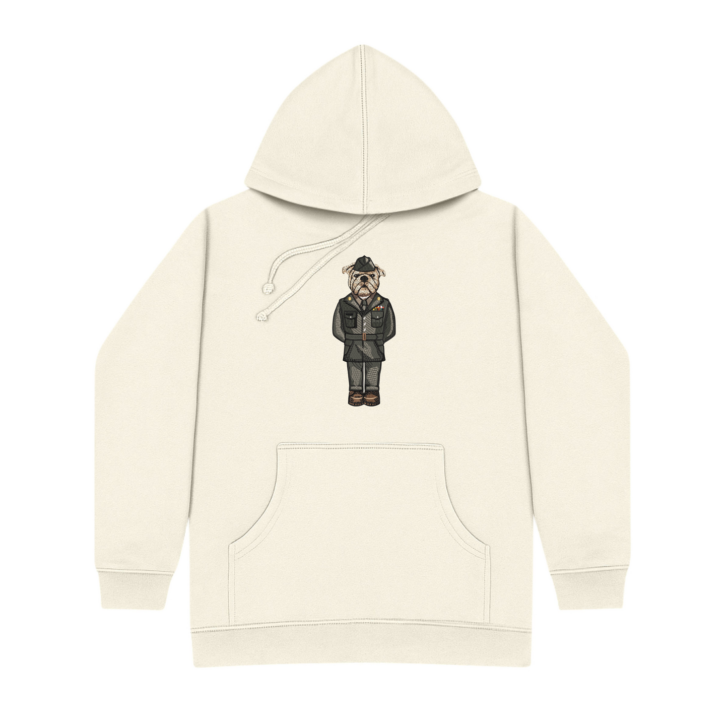 Army Green Service Uniform Embroidered Hoodie