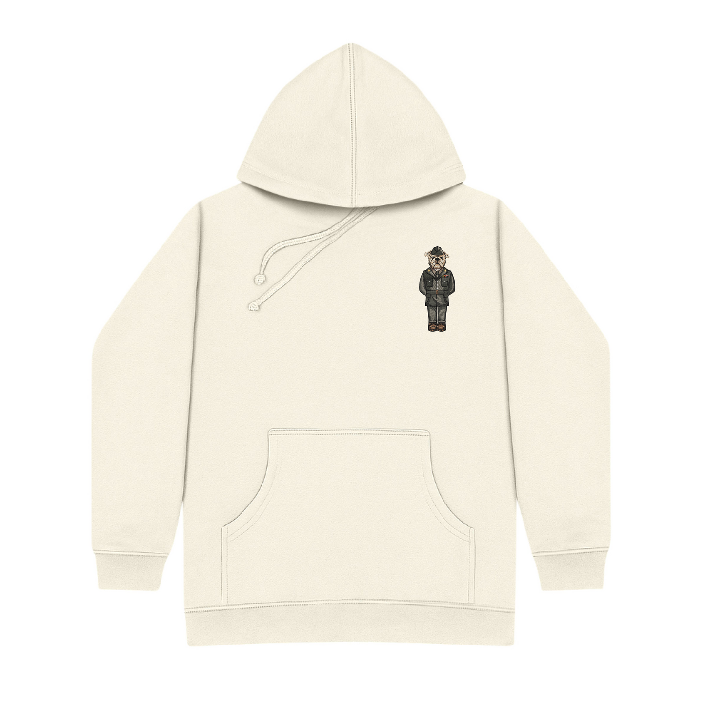 Army Green Service Uniform Embroidered Hoodie