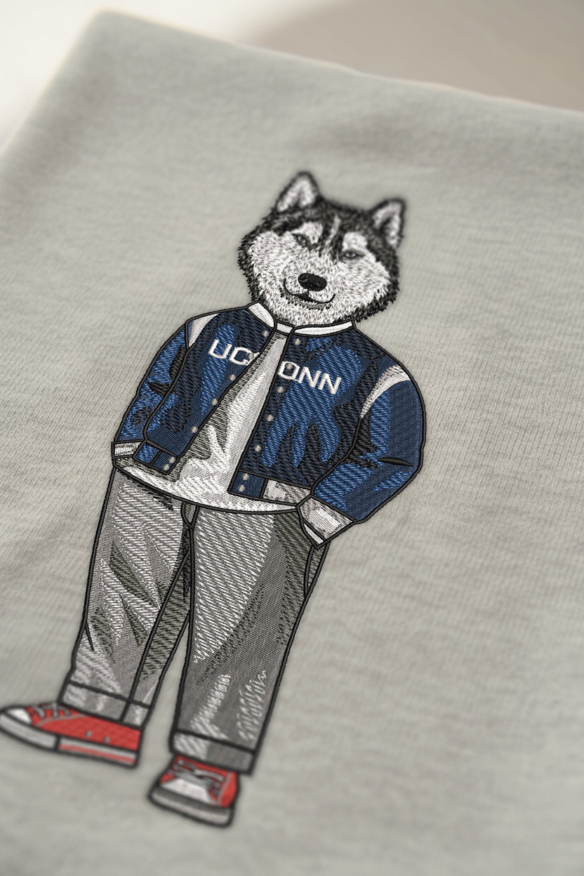 UConn Varsity Jacket Embroidered Hoodie