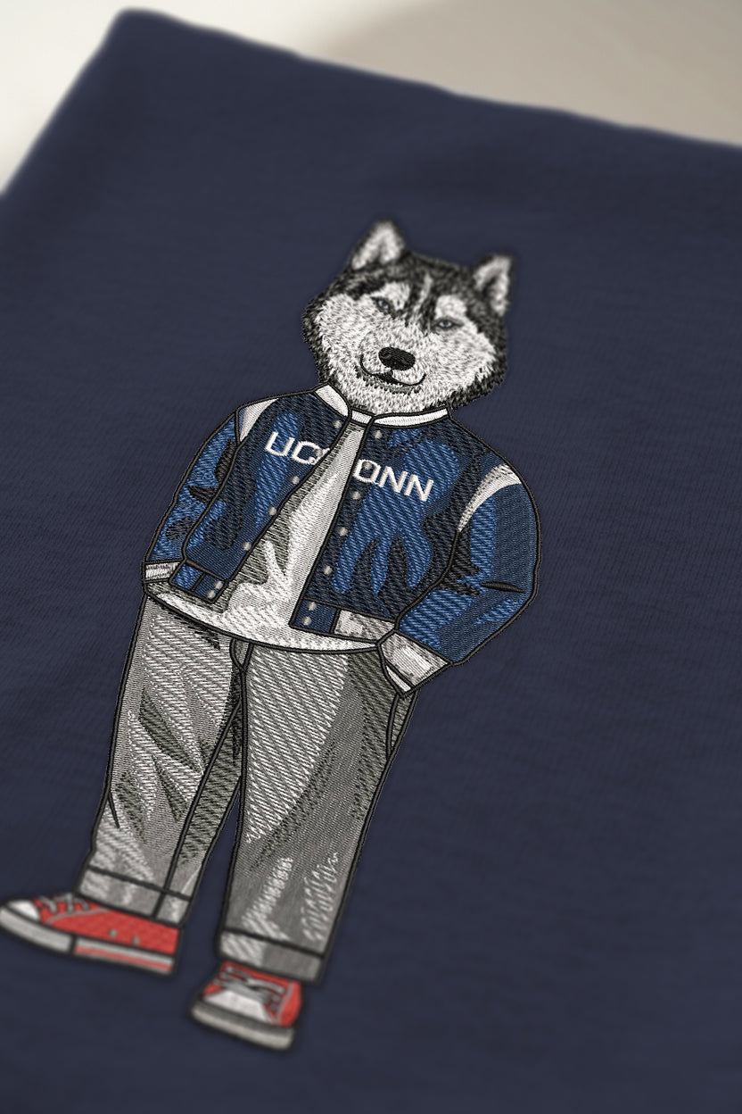 UConn Varsity Jacket Embroidered Tee