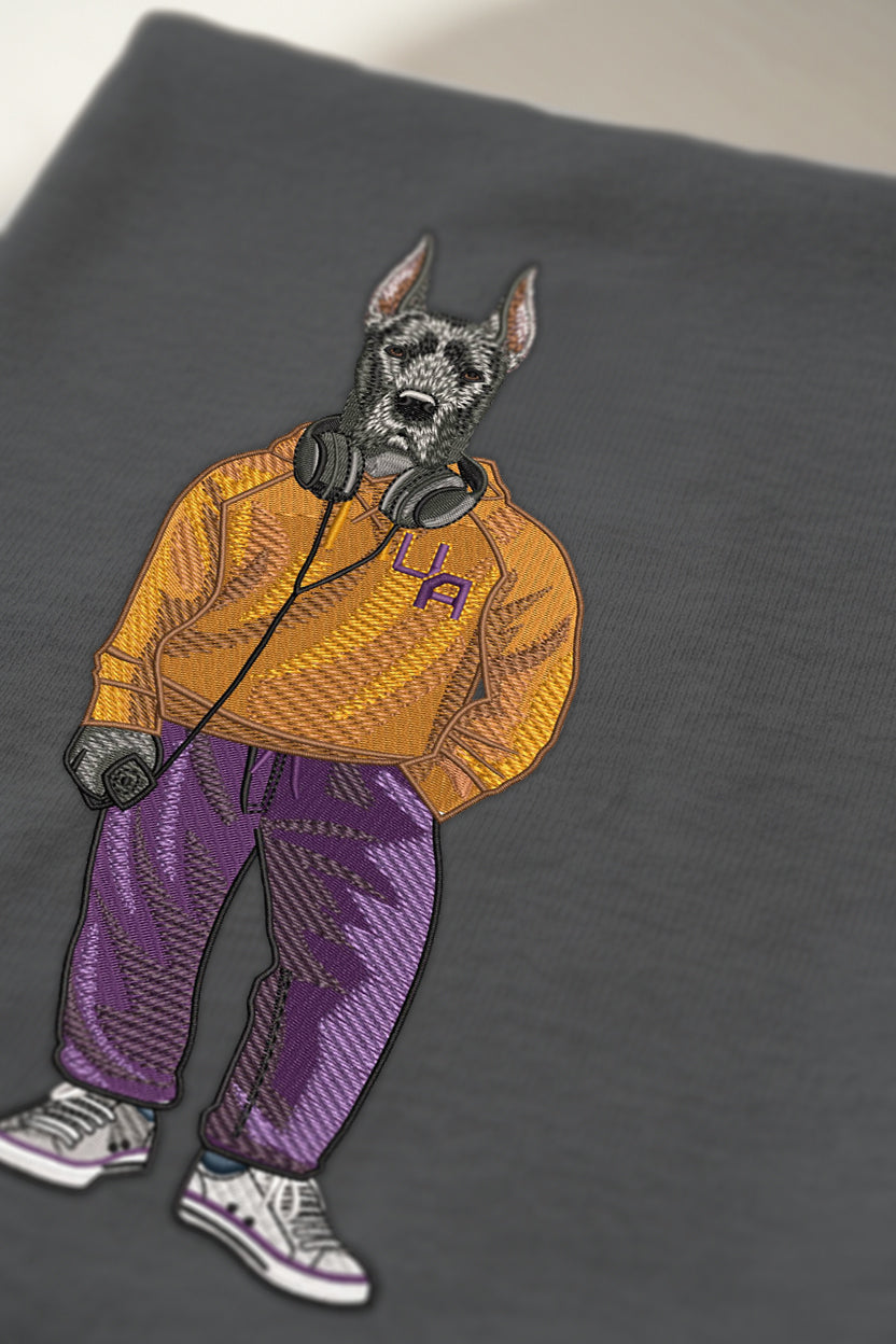 University of Albany Headphones Embroidered Tee