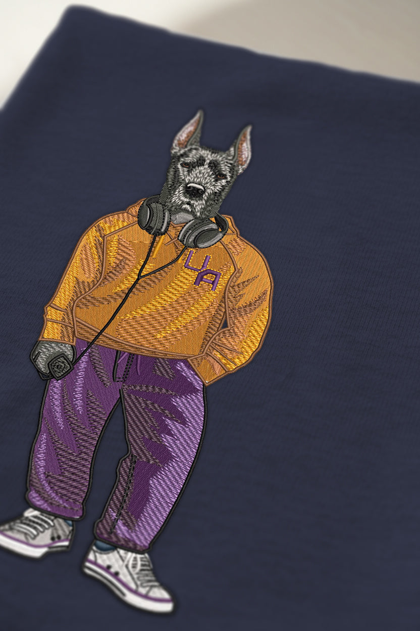 University of Albany Headphones Embroidered Crewneck