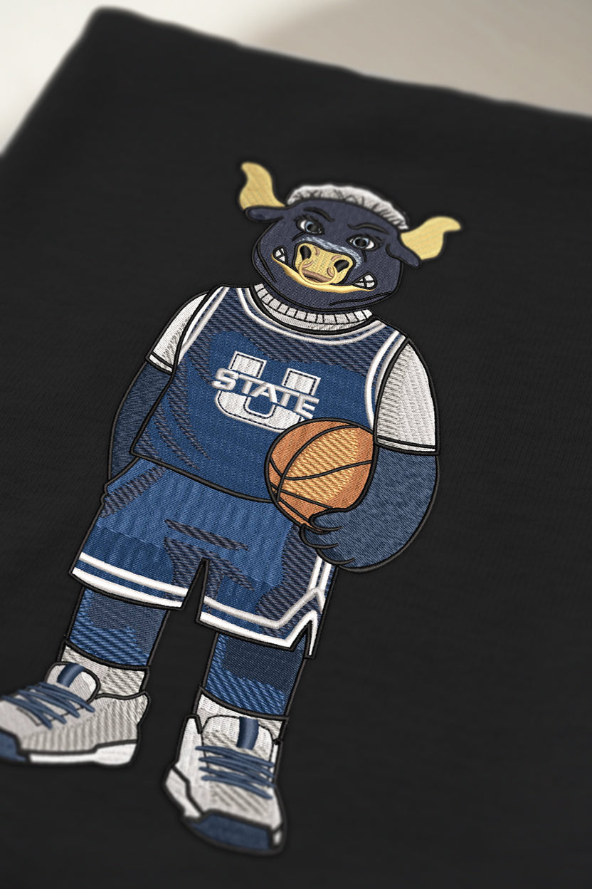 Utah State Basketball Embroidered Crewneck