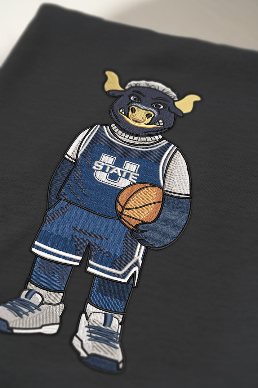 Utah State Basketball Embroidered Hoodie