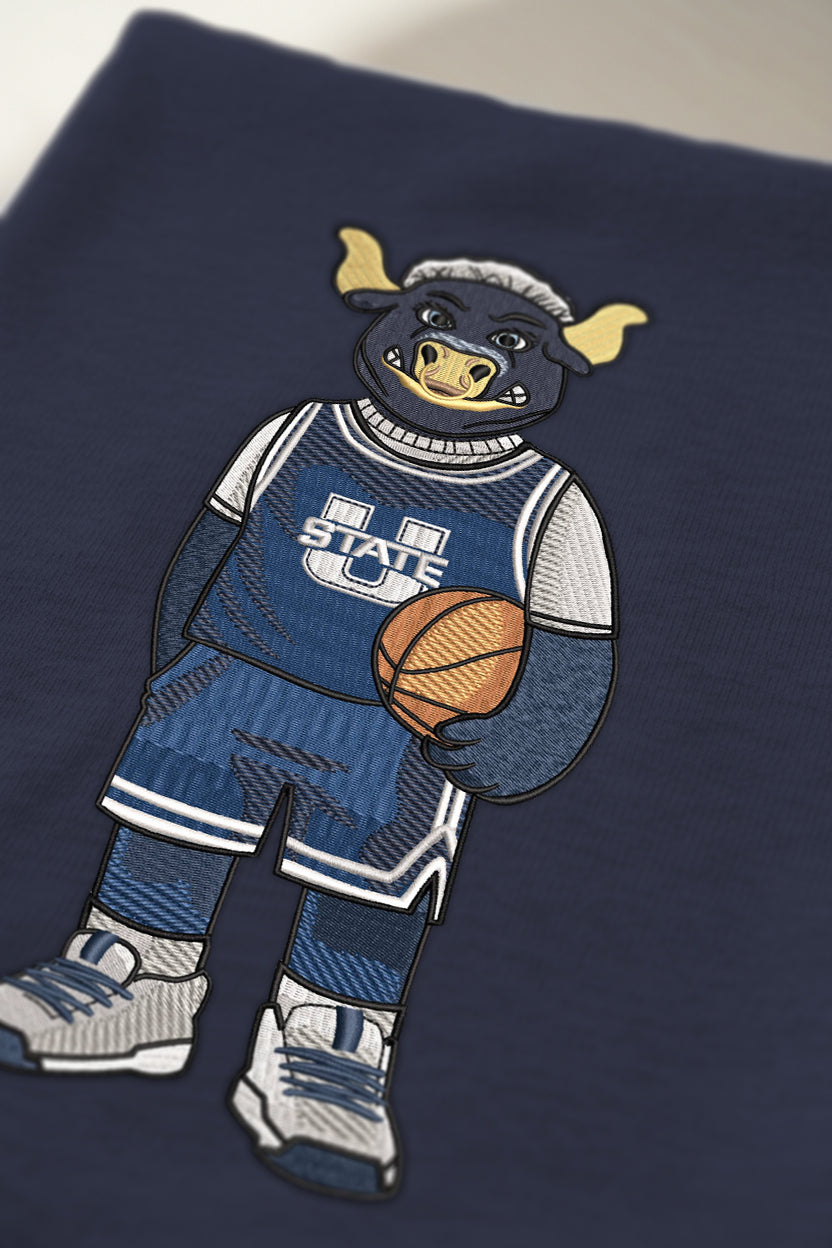 Utah State Basketball Embroidered Tee