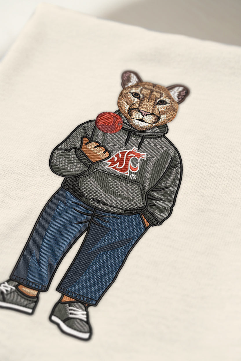 Washington State University Apple Embroidered Crewneck