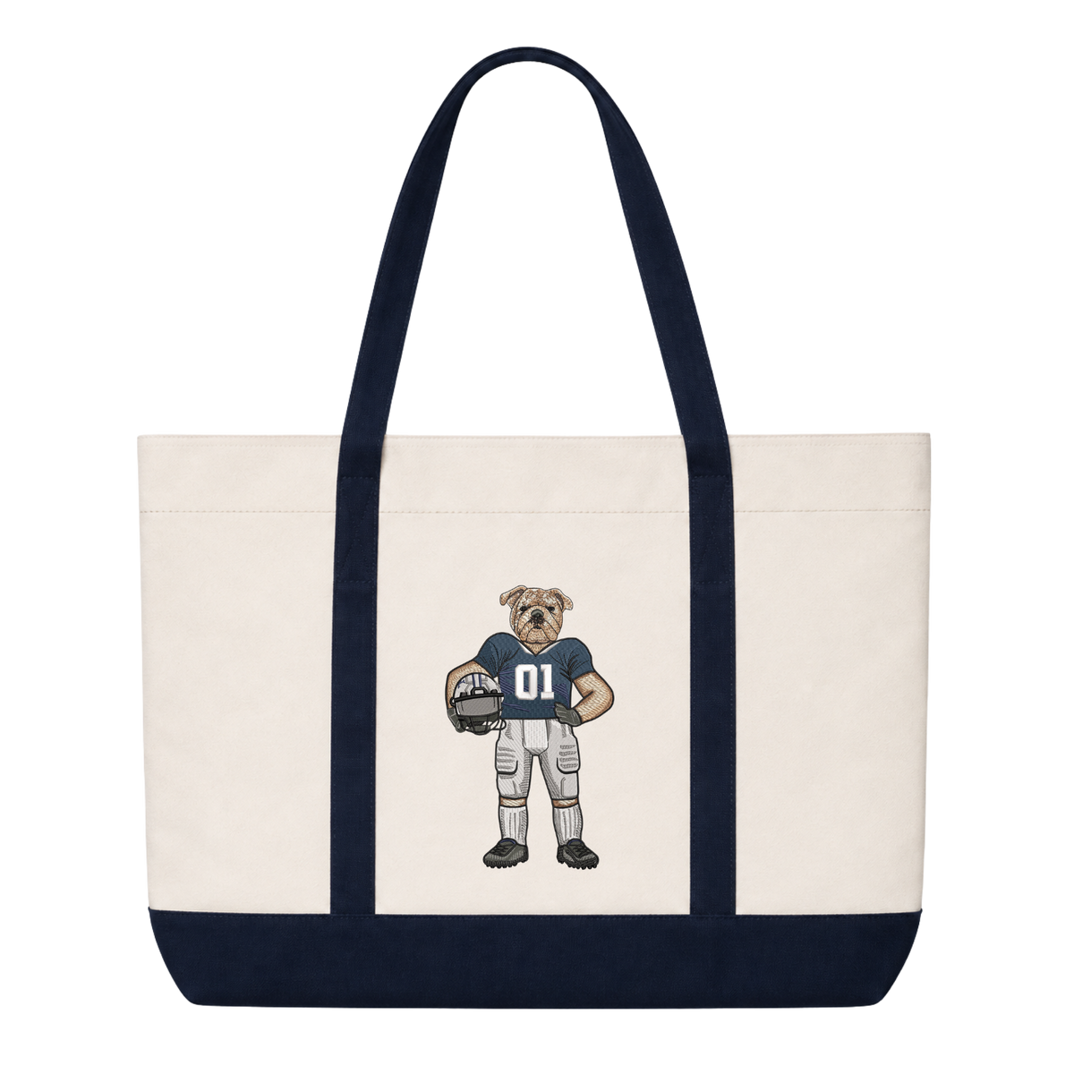 Yale Football Helmet Off Embroidered Tote Bag