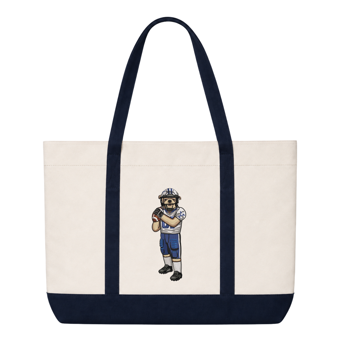 Yale Football Helmet On Embroidered Tote Bag